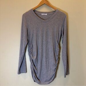 Maternity Smallshow V Neck Top Ruched Long Sleeve size M